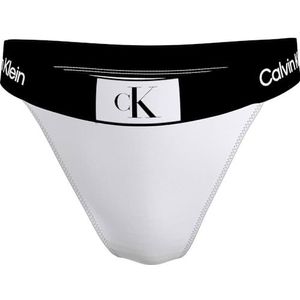 Calvin Klein Vrouwen hoge taille brutale bikini zwemmen, Wit, L