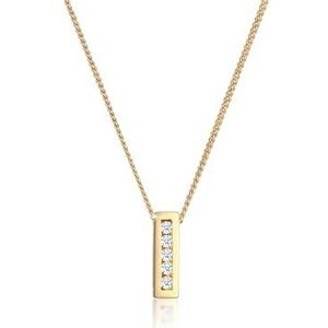 DIAMORE Halsketting dames klassiek elegant met diamant (0,10 ct.) in 585 geelgoud, 450, Facetgeslepen, Diamant