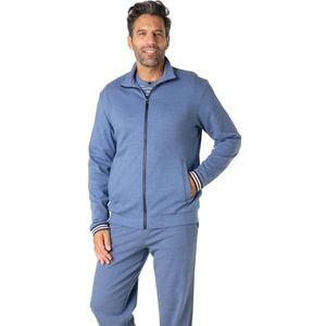 Eminence - Interlock herenjack met ritssluiting - 100% katoen - joggerafwerking - lange mouwen, 2 zijzakken - Oeko-Tex®-label standaard 100, Chinees blauw, M