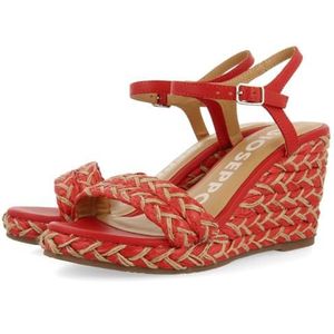 GIOSEPPO Tigard, espadrilles damessandalen, sleehak, rood, 36 EU, Rood, 36 EU