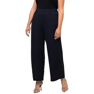 Ulla Popken Dames chiffonbroek broek, marineblauw, 54/56/Grote Maten