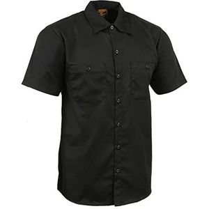Milwaukee Leather Heren MDM11669 BLK Button Up Heavy-Duty werkshirt, Zwart, 3XL