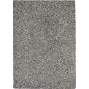 Benuta Shaggy hoogpolig tapijt Swirls, synthetische vezel, donkergrijs, 120x170 cm