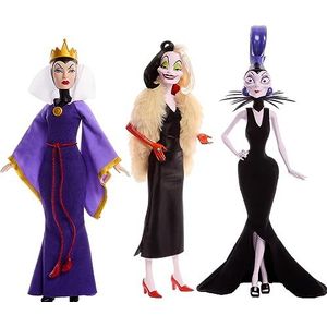 Disney Booswichten, Modepoppen Boze Koningin, Cruella De Vil en Yzma, geïnspireerd op Disney films, cadeaus voor kinderen en verzamelaars, HRF56