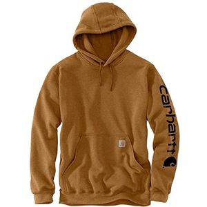 Carhartt Midweight Sleeve Logo Hoodie heren Sweatshirt, Carhartt Bruin, XS