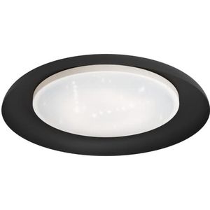 EGLO LED-plafondlamp Penjamo, kristal-ledlamp, lamp plafond van metaal en kunststof, woonkamerlamp in zwart en wit, plafondverlichting voor slaapkamer en hal, warm wit