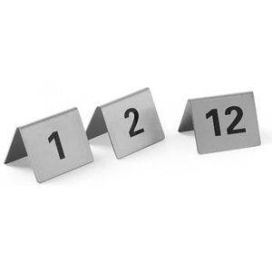 HENDI Tafelstandaard nummers, nummers 1-12, 50x35x(H)40mm, roestvast staal