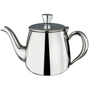 Cafe Ole PT-013 Premium Theepot, 18/10 roestvrij staal, 13 ounces, druppelvrij uitgieten, holle handgrepen & klapdeksel, zilver