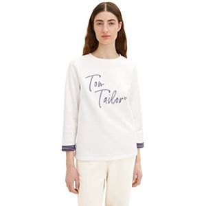 TOM TAILOR Dames Sweatshirt 1036581, 10315 - Whisper White, 3XL