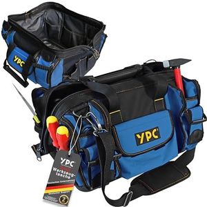 YPC Professionele gereedschapstas, leeg, XXL, 42 x 30 x 25 cm, grote tas met stevige bodem, waterbestendig, draaggreep en verstelbare schouderriem, werktas, reistas, gereedschapstas voor gereedschap