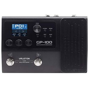 Valeton GP-100 multi-effectprocessor met expressiepedaal, geïntegreerde effecten, looper, versterkermodellering, drumondersteuning IR, OTG voor livestreaming