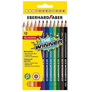 Eberhard Faber 518212 - THE Winner kleurpotloden, in 12 kleuren, in kartonnen etui, om te schilderen, illustreren en tekenen