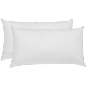 Pikolin Home Set van 2 hypoallergene vezelkussens, buitenhoes van katoen met mijtbeschermende behandeling, lage sterkte, slaapmond onderaan, 60 cm, 60 x 40 cm