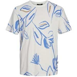 Jack & Jones JPRBLAPALMA AOP SS Tee Crew Neck SN, cloud dancer, XL