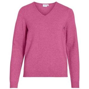 Viril V-hals L/S Knit Top - Noos, Sangria Sunset, L