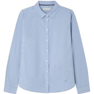 Springfield Nieuw structuurhemd met boomborduurwerk, blauw, maat 44