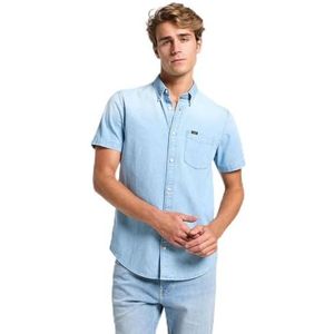 Lee - Button Down - Overhemd - Lichtblauw - Korte Mouwen