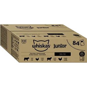 Whiskas Junior Natvoer - Classic - Selectie in saus - maaltijdzakjes 84 x 85g