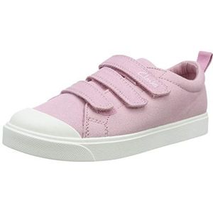 Clarks Unisex City Vibe K Sneakers voor kinderen, Roze canvas, 28 EU