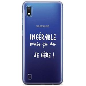 Zokko Beschermhoes voor Samsung A10, inklapbaar, maar Ca Va je Gère – zacht, transparant, witte inkt