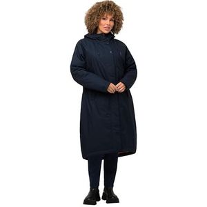 Ulla Popken, GRS HYPRAR functionele jas voor dames, grote maten, capuchon, steekzakken, marineblauw, 50-52 grote maten