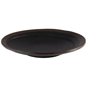 APS bord -Marone- van melamine, Ø 20,5 cm, hoogte 2,5 cm, zwart met bruine rand