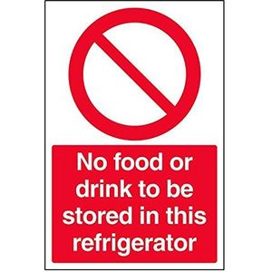 VSafety ""Geen voedsel/drank opgeslagen in deze koelkast"" teken, pak van 3)