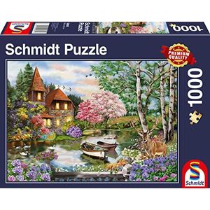 Schmidt Spiele 58985 Huis aan het meer, puzzel van 1000 stukjes