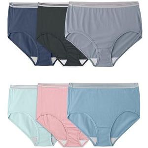 Fruit of the Loom Plus Size Fit for Me Women's Heather Briefs, 6 Pack