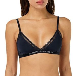 TOMMY HILFIGER - Triangel-BH - Blauw - Microvezel en Kant