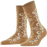 Burlington - Velvet Blooms - Gedessineerd Katoen Viscose Sokken - Huidskleur