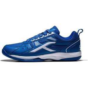 HUNDRED Raze Non-Marking Professional Badminton Shoes for Men | Material: Faux Leather | Suitable for Indoor Tennis, Squash, Table Tennis, Basketball & Padel (Blue/White, Size: EU 46, UK 12, US 13)