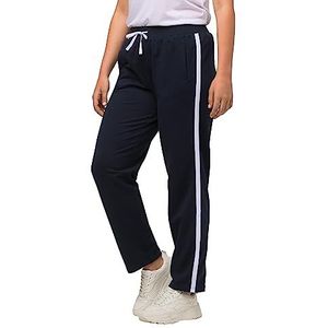 Ulla Popken Joggingbroek voor dames, grote maten, plus size, elastische band, zijstrepen 798285, marineblauw, 56W x 32L