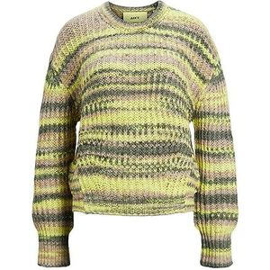 JACK & JONES Dames Jxsimone Space Dye Crew Neck Knit Noos Pullover, Limeade/Stripes:/3 Multi Space Dye, S