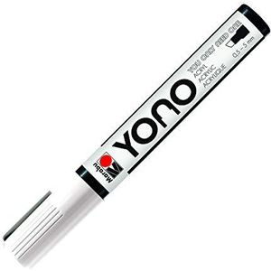 Marabu 12400102070 12400102070-YONO marker, wit 070, veelzijdige acrylstift met Japanse wigpunt, waterbasis, lichtecht en waterbestendig, voor bijna alle ondergronden, 0,5-5 mm