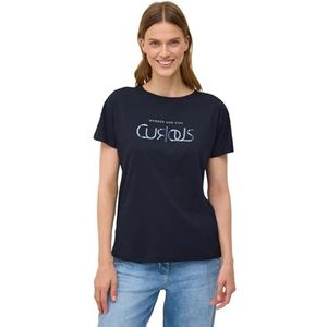 Cecil - T-shirt - Urban dark blue - Met Tekst - Korte Mouwen