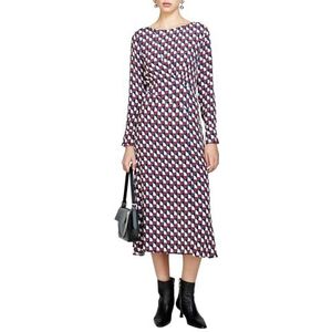 Jurk - Viscose - 7/8 Lengte - Normale Pasvorm - Lange Mouw - Gedrapeerd - All-over Patroon