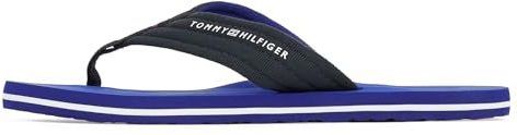 TOMMY HILFIGER - HILFIGER NYC BEACH SANDAL - Slippers - Blauw - Materiaal: Rubber