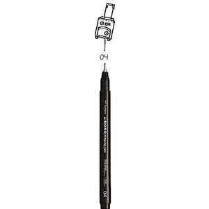 Tombow Fineliner MONO tekenpen, lijndikte 04 (ca. 0,40 mm), pigmentinkt, water- en lichtbestendig, voor schetsen, illustreren en tekenen, zwart, WS-EFL-H-04