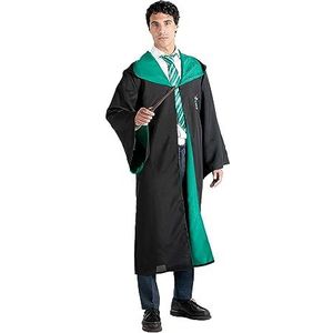 Ciao Slytherin Cloak Cape Tunic Deluxe officiële Harry Potter (één maat voor volwassenen) met geborduurd embleem en stropdas