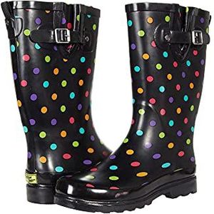 Western Chief Vrouwen waterdichte bedrukte lange regenlaars, Dot City Black, 36 EU