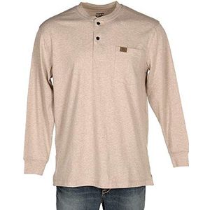 Wrangler Riggs Workwear Heren Henley met lange mouwen - Beige - XXX-Large
