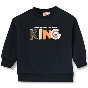 Koton Babyboys Lion Bedrukt Crew Neck Brushed Interieur Katoen Sweatshirt, zwart (999), 12-18 maanden