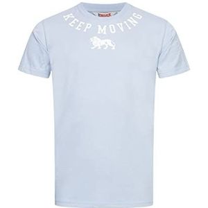 Lonsdale Ardullie T-shirt voor heren, normale pasvorm, blauw/beige, M, 117379