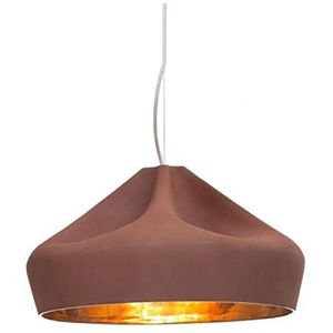 Pleat Box 47 LED-hanglamp, 8-16 W, met keramische kap en email, bruin/goud, 44 x 44 x 26 cm (A636-239)
