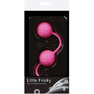NMC - Little Frisky Love Balls Ornaments - met prikkelende groeven - Liefdesballen gemaakt van siliconen - 20 cm lang - Diameter: 35 mm neonroze