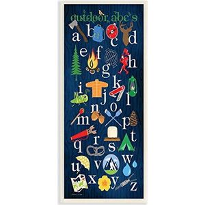 The Stupell Home Decor Collection Buiten Abc's wandplaque kunst, hout, meerkleurig, 17,78 x 45,16 x 43,18 cm