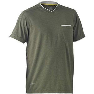 Bisley Workwear UKBK1933_BTHY Flex & Move katoenen T-shirt V-hals korte mouw - groen Marle, 5XL