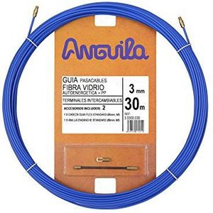 Anguila Kabelgeleiding, versterkte glasvezel + propyleen, verwisselbare klemmen, kleur blauw, diameter 3 mm, 30 meter