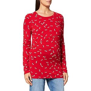 Noppies Dames Tee Nurs Ls AOP Zarah zwangerschapsshirt met lange mouwen, rood (Tango Red P315), XS